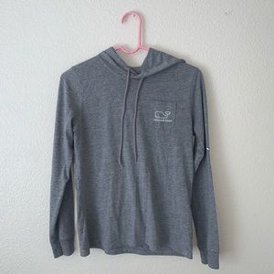 Vineyard Vines Pullover Tee Hood Gray